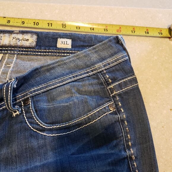 BKE Payton Buckle Jeans Women's Blue Dark Wash Bootcut Boot Cut Size 31L - Picture 8 of 8